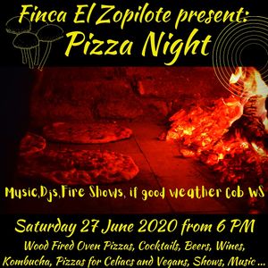 Pizza night flyer at Pizzeria El Zopilote in Ometepe