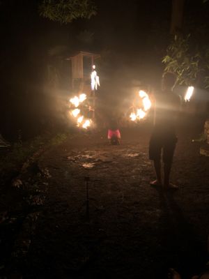 Pizza night fire show at Pizzeria El Zopilote in Ometepe