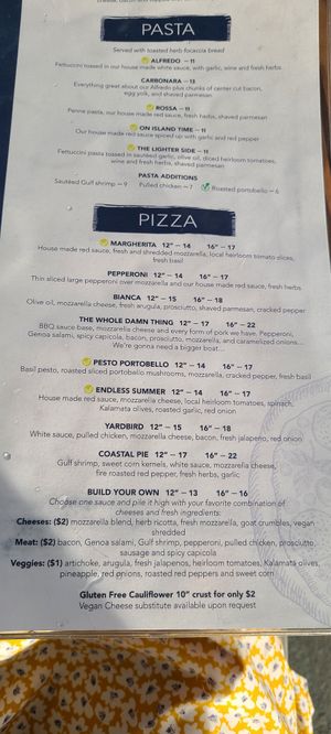Menu  at Coastal Pizza Kitchen in Redington Beach