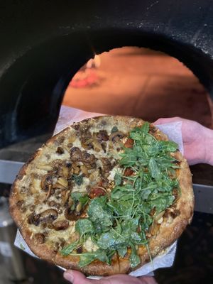 Fresh out the oven at Oak Flame Pizza in Sanford