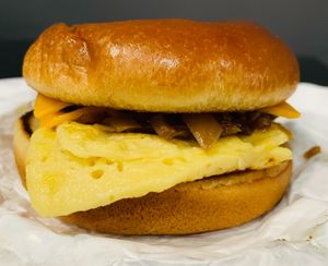 Vegan Breakfast Burger at Bangos in Lansing