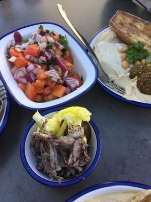 Spicy onion and salsa, veggies for no extra charge  at Pitot in Limassol