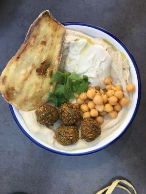 Deep fried eggplant as a topping  at Pitot in Limassol