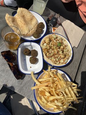 Cauli bowl, fries and falafel 1/2 portion  at Pitot in Limassol