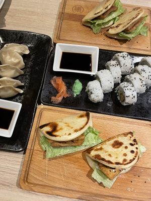 Get the veg (tofu) steamed buns!!   at Tloft in Ljubljana