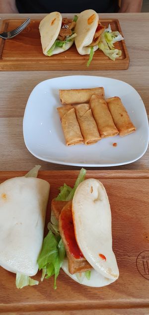 Steam buns and spring rolls at Tloft in Ljubljana