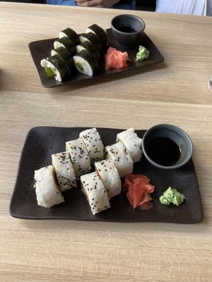 grill double tofu roll and spicy avocado futomaki at Tloft in Ljubljana