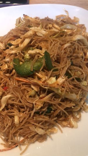 rice noodles with vegetables  at Tloft in Ljubljana