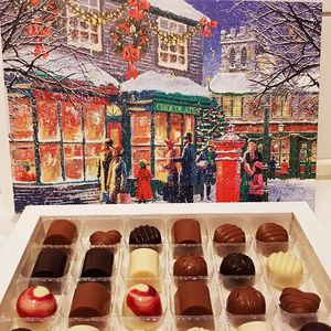 Advent calendar with 24 handmade pralines. at Mosters Praliner in Malmo