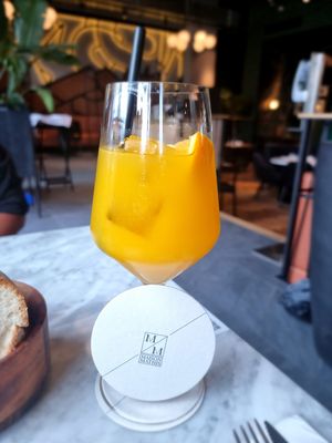 orange juice (5,20€!!!)  at Maison Mathis in Hasselt