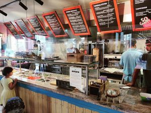 The ordering counter. Great vegetarian and vegan options. at Amara in Freiburg
