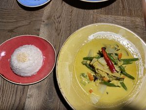 Yellow vegetable curry   at Tajska Hot Spoon in Lodz