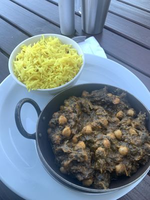 Chickpea spinach curry  at Kisimul Cafe in Isle Of Barra