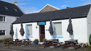 Outside at Kisimul Cafe in Isle Of Barra