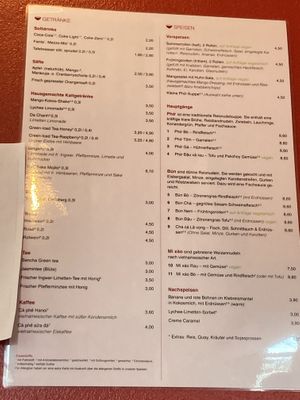 Menu  at Quan Do in Hamburg