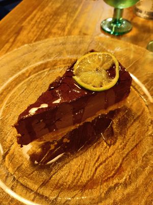 Chocolate tart with lime at Blooming Cactus in Lanzarote