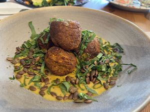 Sweet potato bahji  at The Beehive in Keel