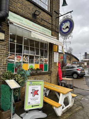Side of restaurant #Veganuary at Assisted by Nature in South West London