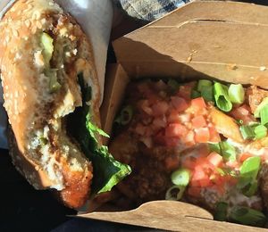 Buffalo Chickun, supreme fries at Odd Burger in Windsor