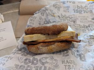 Venedict (with added bacon) at Odd Burger in Windsor