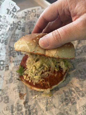 Spicy Chickun, minus mayo  at Odd Burger in Windsor