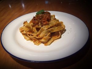 Tagliatelle alla Bolognese at Yau Veggie Bistro 游 in New Territories