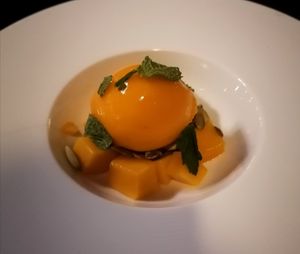 Mango sherbert  at Restaurante Amores in Tecate