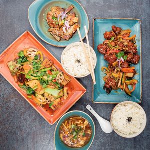 Soup is not veggie but the rest =) at Yuen Restaurant in Salzburg