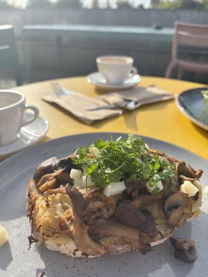 Vegan broodje met zuurkool, heel erg lekker. En buiten in de zon 🌞   at DeDAKKAS in Haarlem