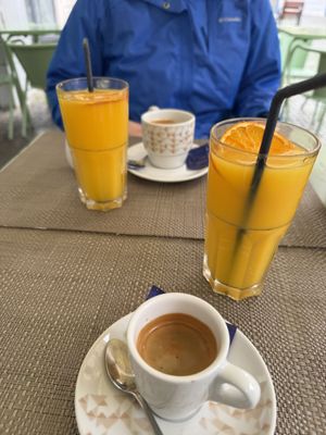 Espresso and orange juicee  at Mil Sabores in Lisbon