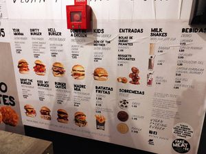 Menu at Mother Burger - Amoreiras in Lisbon
