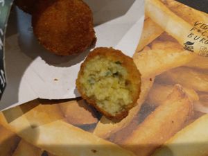 Bolas de queijo picantes. at Mother Burger - Amoreiras in Lisbon