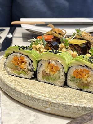 Cauliflower rice maki  at Holy Carrot in London