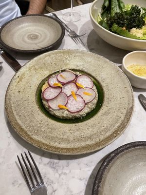 Parsnip root risotto at Holy Carrot in London