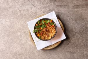 Smoked mac and cheese with chickpea protein pasta at Holy Carrot in London