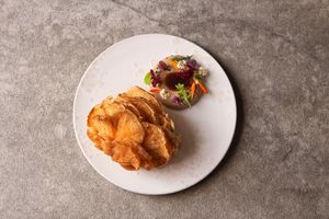 Crispy lobster mushroom with black garlic mayo and ponzu at Holy Carrot in London