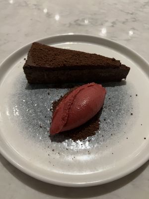 Chocolate cheesecake  at Holy Carrot in London