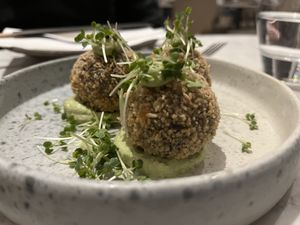PURPLE POTATO CROQUETTES  at Holy Carrot in London