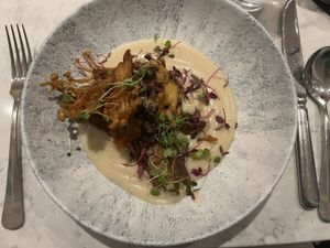 SMOKY AUBERGINE & CRISPY MUSHROOMS  at Holy Carrot in London