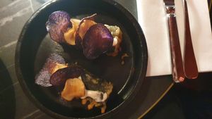 Fried nori wrapped tofu with crisps at Holy Carrot in London