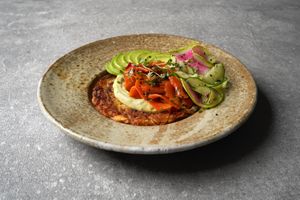 Holy Carrot Sunday Brunch Dish - 'Smoked Salmon' Hash at Holy Carrot in London