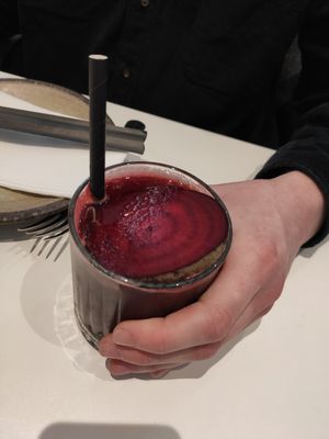beetroot smoothie at Holy Carrot in London