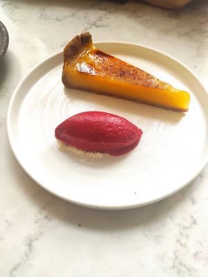 Lemon tart at Holy Carrot in London
