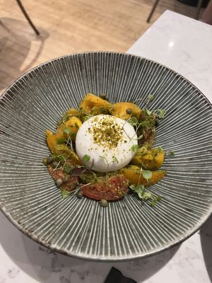 Bland tomato salad  at Holy Carrot in London