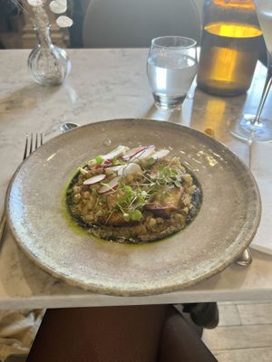 Celeriac risotto - awesome!  at Holy Carrot in London