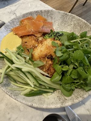 Salmon rosti   at Holy Carrot in London