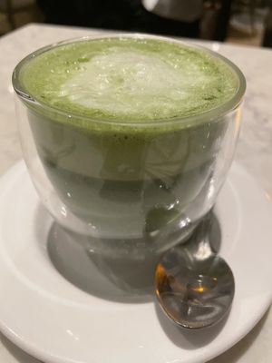 Matcha latte  at Holy Carrot in London
