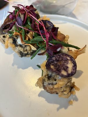 Tofish as starter  at Holy Carrot in London