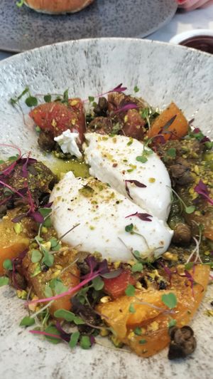 Vegan burrata at Holy Carrot in London