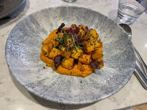 Sexy tofu - looks small but very filling!  at Holy Carrot in London